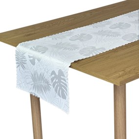 Futópad Kétoldalas Foltálló Levelek Monstera Fehér Ezüst 50x140 cm