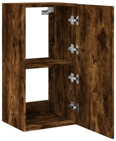 füstös tölgy színű fali TV-szekrény LED-ekkel 40,5x35x80 cm