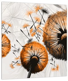 Kép -narancssárga pitypang pehely (30x30 cm)