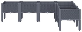 vidaXL kékszürke PP rácsos kerti ültetőláda 160 x 120 x 42 cm