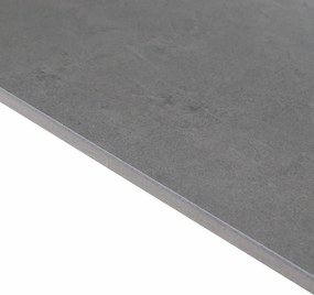 Étkezőasztal, szürke márvány/fekete, 160x80 cm, FLORENC TYP 2