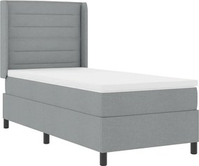 vidaXL LED Box Spring Ágy matracmal Világosszürke 80 x 200 cm szövet