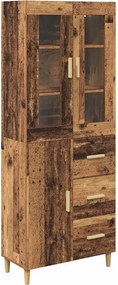 vidaXL Magasfiú fiókkal Öreg fa 69,5 x 34 x 180 cm Faanyag