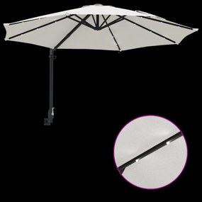 Falra Szerelhető Kert Napernyő LED-ekkel Bézs 248 cm