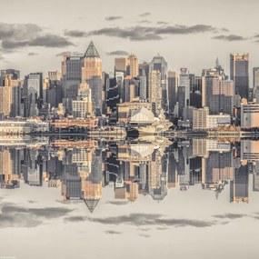Poszter 30x30cm Panorámás kilátás Alsó-Manhattan panorámájára, Assaf Fra