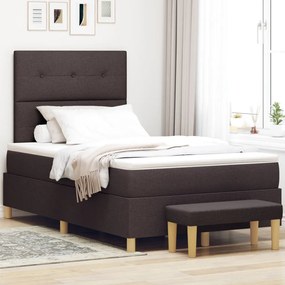 Boxspring Ágy Matrac és Pad Sötétbarna 120x200 cm Szövet