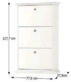 Cipősszekrény, DTD fóliázott/MDF festett, fehér, PARIS
