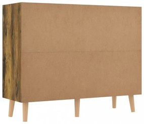 füstös tölgy színű szerelt fa tálalószekrény 90 x 30 x 72 cm