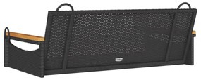 fekete polyrattan hintapad 109 x 62 x 40 cm