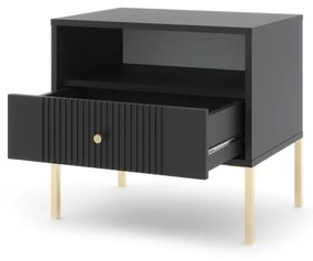 Éjjeliszekrény Fekete Színben. ISEO IS06