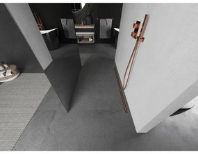 Mexen Kioto, Walk-In zuhany paraván 100 x 200 cm, 8 mm tükörmintás üveg, réz matt profil, 800-100-002-65-50