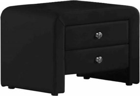 Éjjeliszekrény, ökobőr, fekete, WILSON