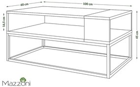 Mazzoni LYNX Sonoma Tölgy/Fehér Matt - MODERN LOFT DOHÁNYZÓASZTAL