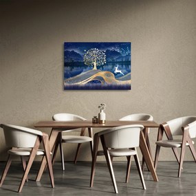 Szarvas képe teliholdkor (üvegen) (70x50 cm)