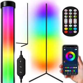 Rgb LED-es álló sarok lámpa távirányítóval Alkalmazás Szivárvány Hatás 3D