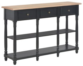 fekete szerelt fa tálalóasztal 110 x 30 x 76 cm