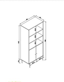 Hazeran Oak könyvespolc