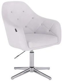 HC830 Fehér modern műbőr szék krómozott lábbal