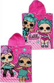 LOL Surprise Pink strand törölköző poncsó pamut 50x115 cm