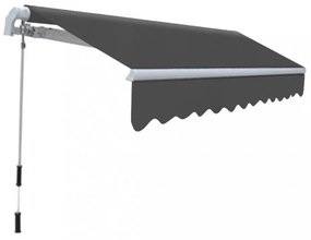 kézi működtetésű összecsukható napellenző, antracit, 300 cm