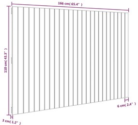 mézbarna tömör fenyőfa fali fejtámla 166 x 3 x 110 cm