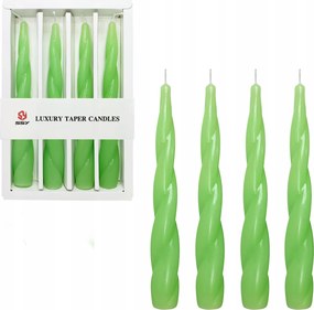 Spirål Gyertyåk Illatmentes Dekoråciós Zöld 19 cm 4 db
