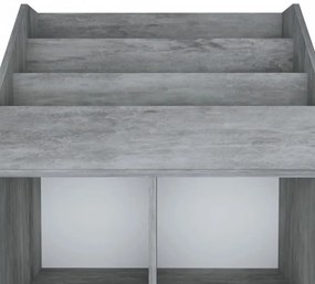 betonszürke szerelt fa gyerek újságtartó 71 x 30 x 114 cm