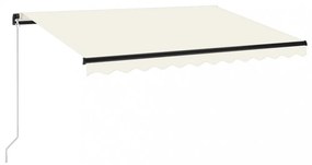 krémszínű kézzel kihúzható LED-es napellenző 350 x 250 cm