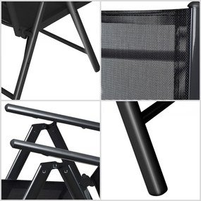 Deuba 3 darabos alumínium fotel szett - antracit