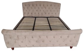 Franciaágy 180x200 cm Bretto (szürkésbarna taupe bársonyszövet). 1119489