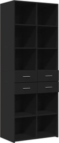 vidaXL fekete szerelt fa magasszekrény 70 x 42,5 x 185 cm