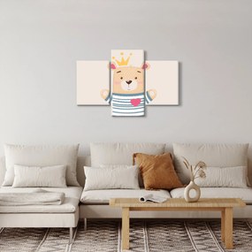 Kép - Teddy maci koronával (90x60 cm)