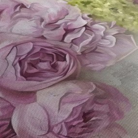 Kép - Virágok a falon pasztell színekben (órával) (90x30 cm)
