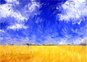 Kép - olajfestmény, arany mező (70x50 cm)