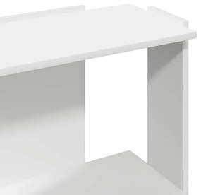 3 szintes fehér szerelt fa könyvespolc 60x30x80 cm