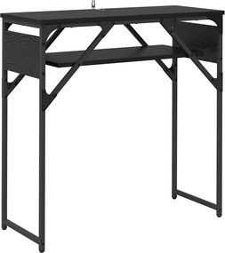 vidaXL Konzolasztal Fekete tölgy 75x30x75cm Faanyag