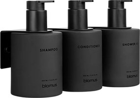 Fekete fali üveg szappanadagoló készlet 3 db-os 350 ml Kirei – Blomus