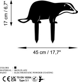 Badger fém kerti dísztárgy, 32×45 cm – TR565TNL1274