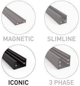 Modern 1 fázisú sín spot lámpa, bronzos - Iconic Rondoo Up