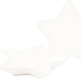 Karácsonyi Tál Salátás Tál Csillag 31 cm Dekor Aranyozott Kerámia