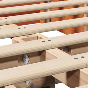 Ágykeret tárolóval Viaszbarna 120 x 200 cm Tömör fa