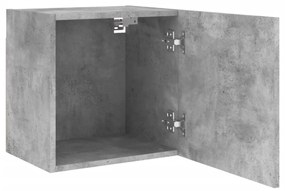 2 db betonszürke szerelt fa fali TV-szekrény 40,5 x 30 x 40 cm