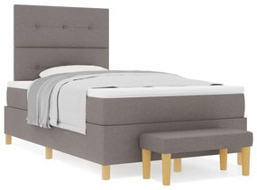 Box Spring Ágy Matraccal &amp; Pad Taupe 120x190 cm Szövet