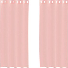 vidaXL 2 db rózsaszín fátyolfüggönyök rojtokkal 140x245 cm