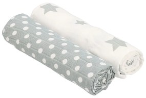 Pamut  tetra fürdőlepedő New Baby Softy 90 x 110 cm 2 db szürke fehér