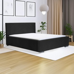 Kárpitozott ágy tárolóval és COOL matraccal 120x200 cm Fekete