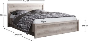 Ágy tárhellyel, 160x200, nairobi gesztenye, JESI NEW