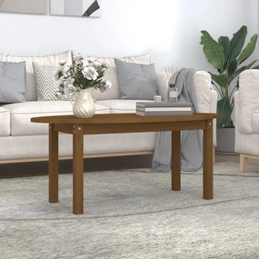 Mézbarna tömör fenyőfa dohányzóasztal 110 x 55 x 45 cm