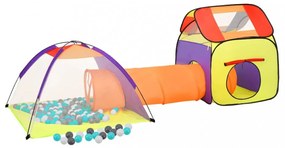 többszínű gyerekjátszósátor 250 labdával 338 x 123 x 111 cm