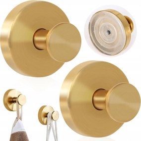 2 Arany színű rozsdamentes acél tapadókorongos kampók, falra szerelhető kampók